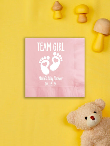 Team Boy/Team Girl Baby Feet Napkins - JJ's Party House