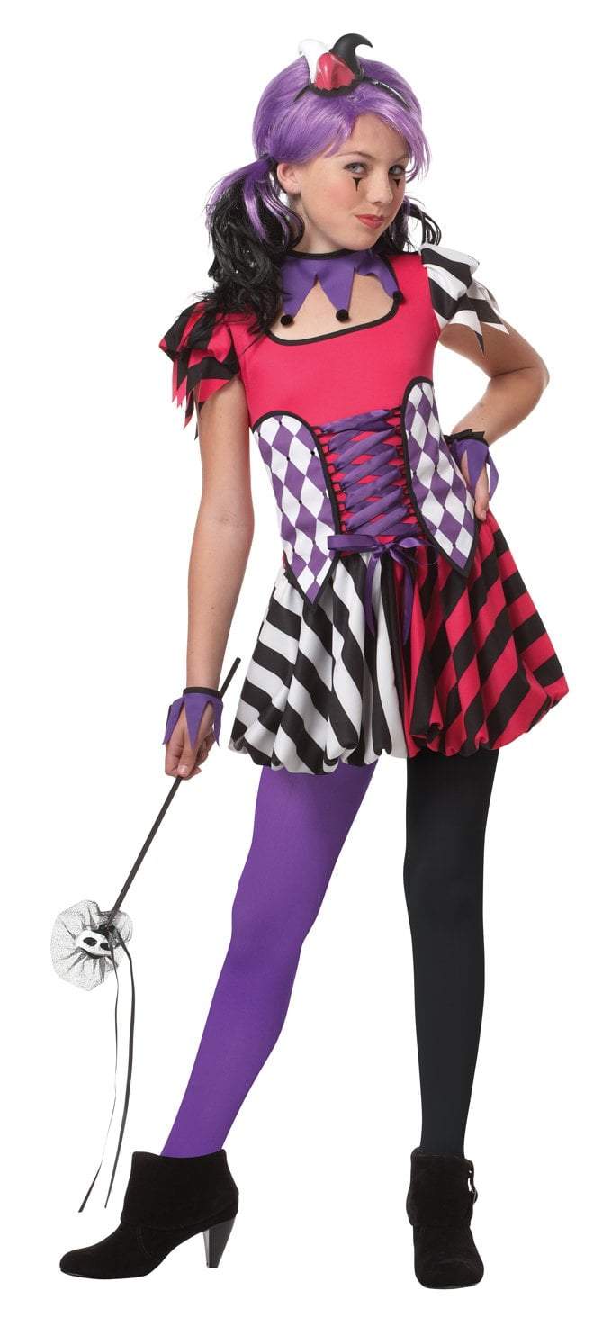 Teen Girls Festive Jester Costume - JJ's Party House