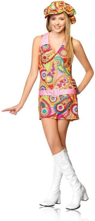 Teen Girls Groovy Hippie Costume - JJ's Party House