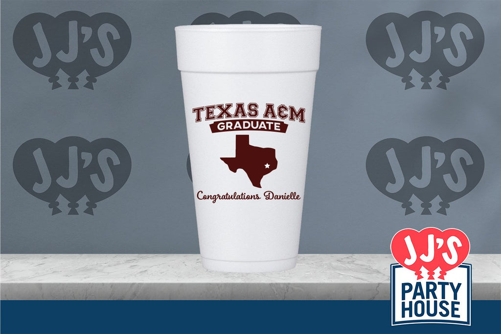 Texas A&M Graduation Foam Cups - JJ's Party House