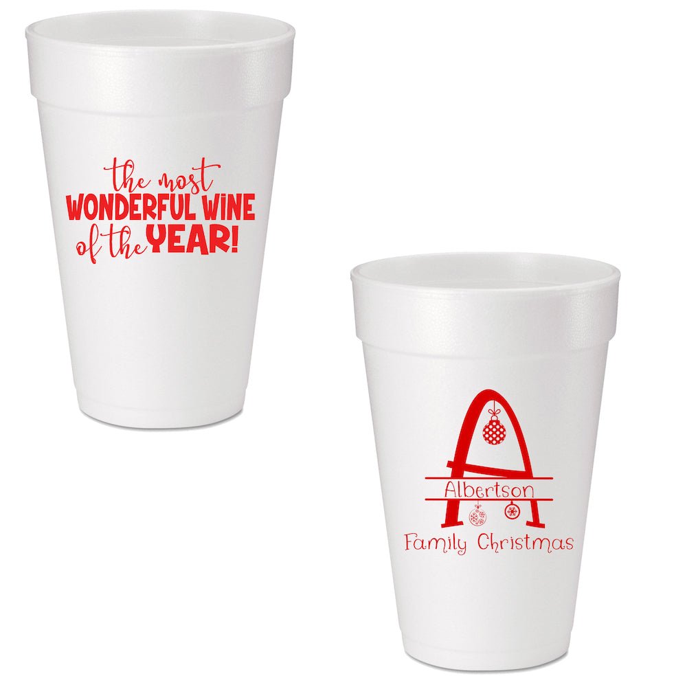 The Most Wonderful Time of the Year Custom Printed Foam Cups - JJ's Party House