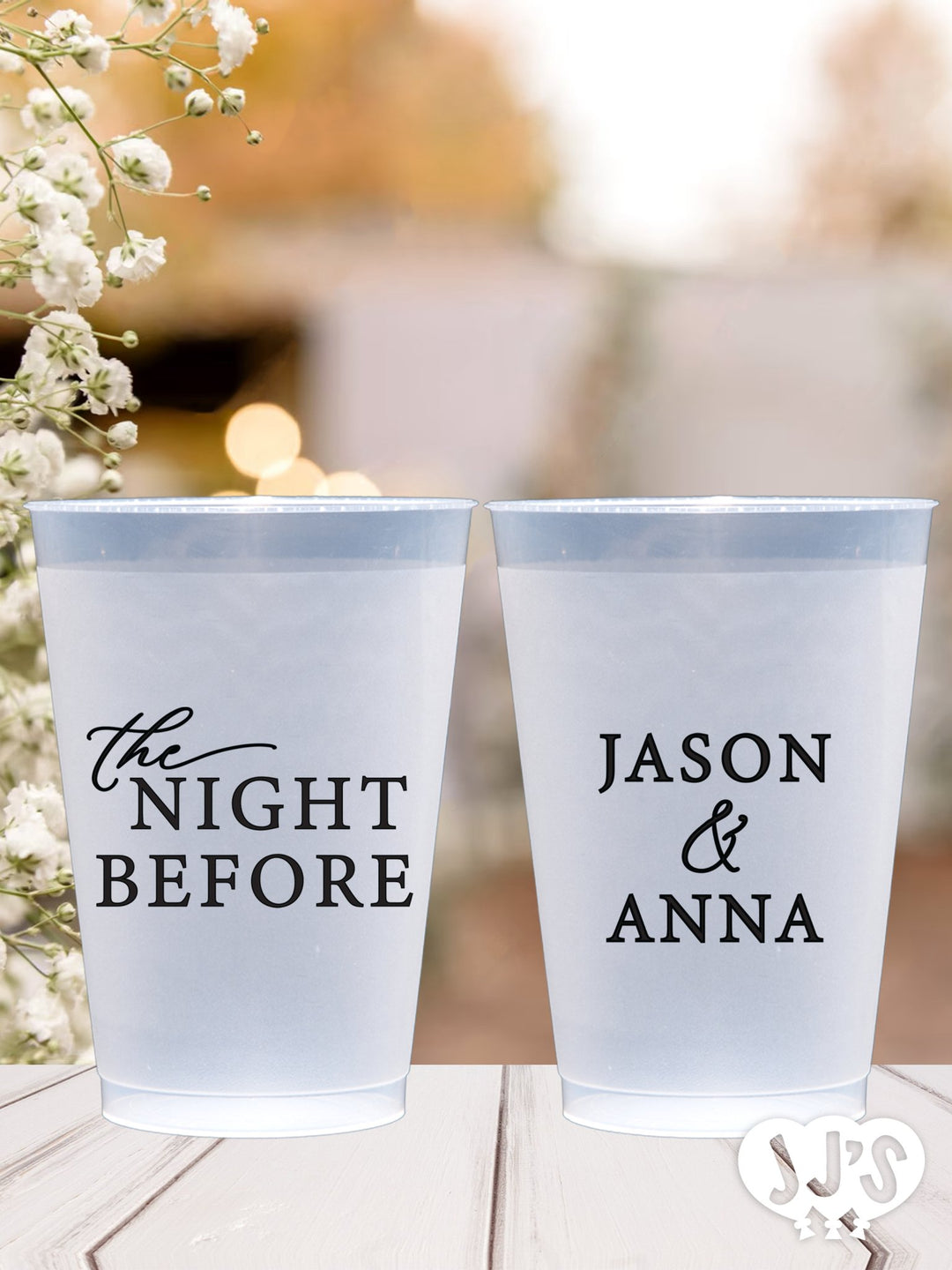 The Night Before Rehearsal Dinner Personalized Frosted Plastic Cups - JJ's Party House