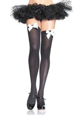 Thigh High Plus Size Stockings with Bow - JJ's Party House