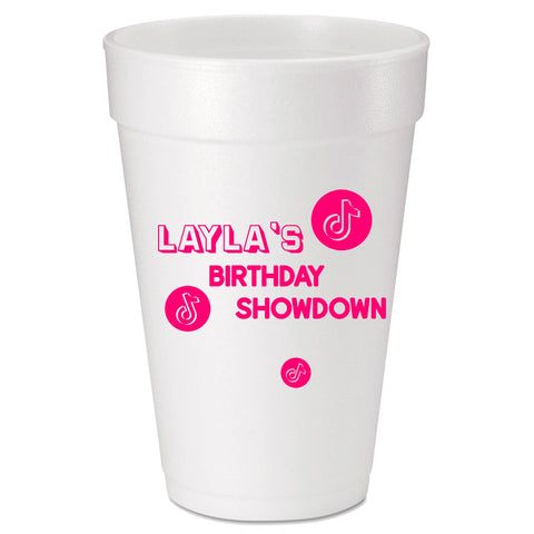 TikTok Custom Printed 16oz Foam Cups 50ct - JJ's Party House