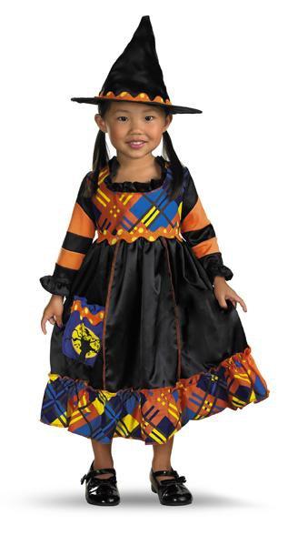 Toddler Girls Patchwork Witch Costume - JJ's Party House