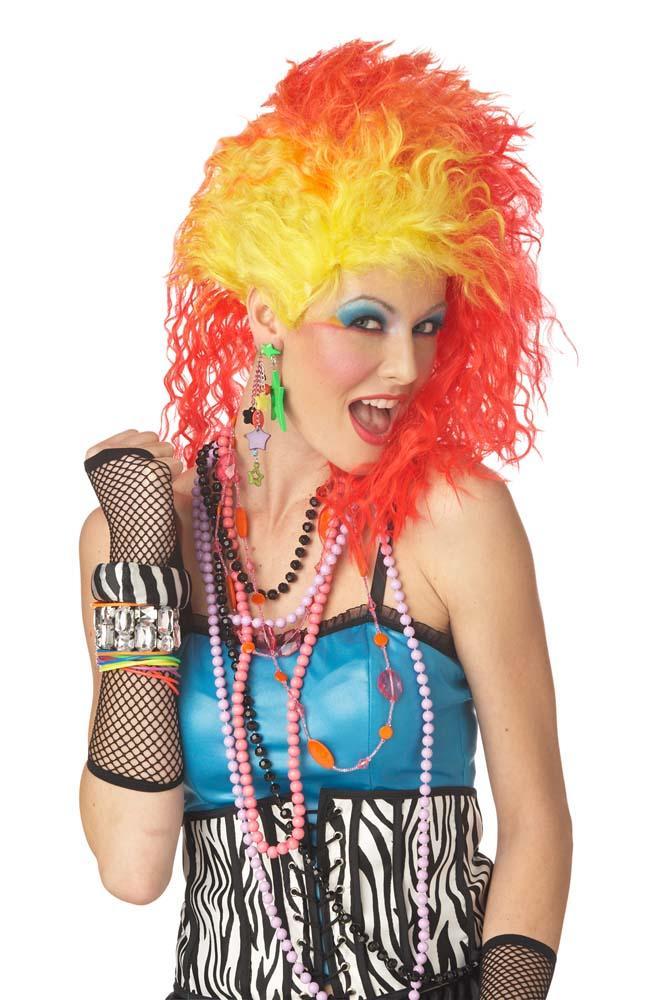 True Colors 80's Wig (Red & Yellow) - JJ's Party House