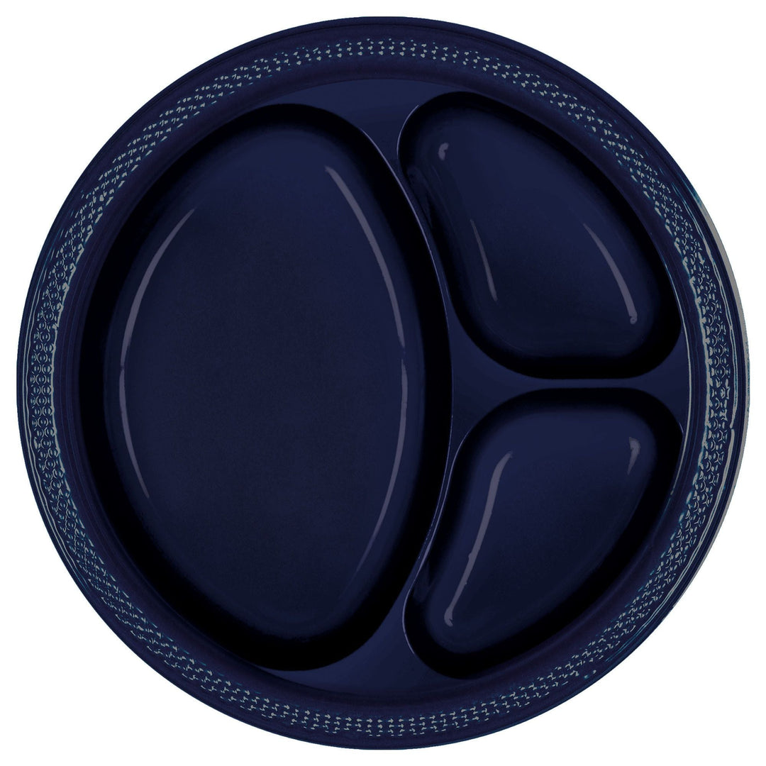 True Navy Divided Plates 20ct - JJ's Party House