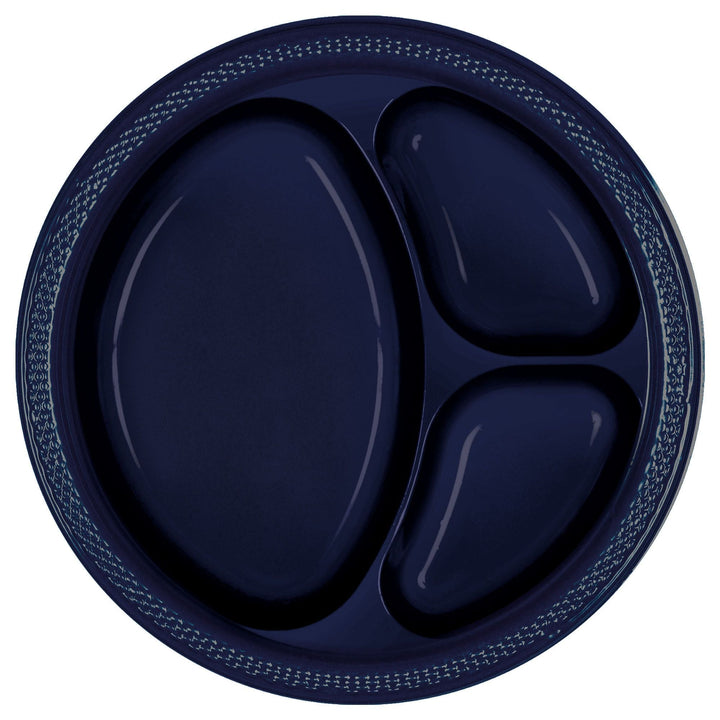 True Navy Divided Plates 20ct - JJ's Party House