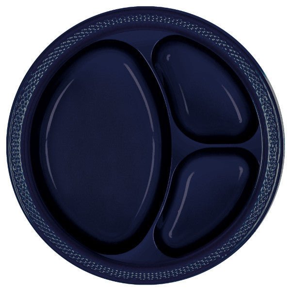True Navy Divided Plates 20ct - JJ's Party House