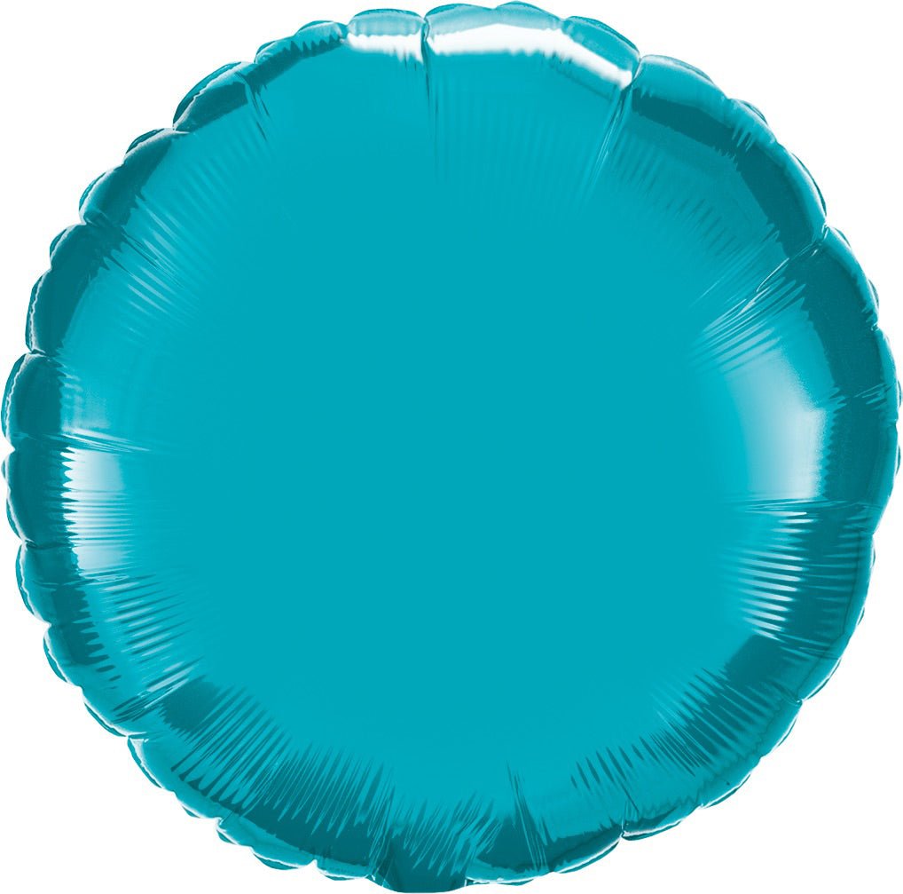 Turquoise Round Mylar Balloon - JJ's Party House
