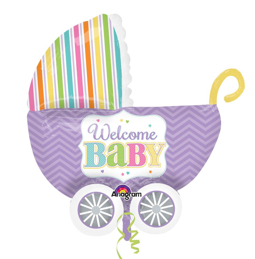 Welcom Baby CarriagBalloon 31'' - JJ's Party House