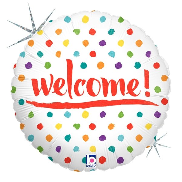 Welcome Dots Mylar Balloon 18" - JJ's Party House
