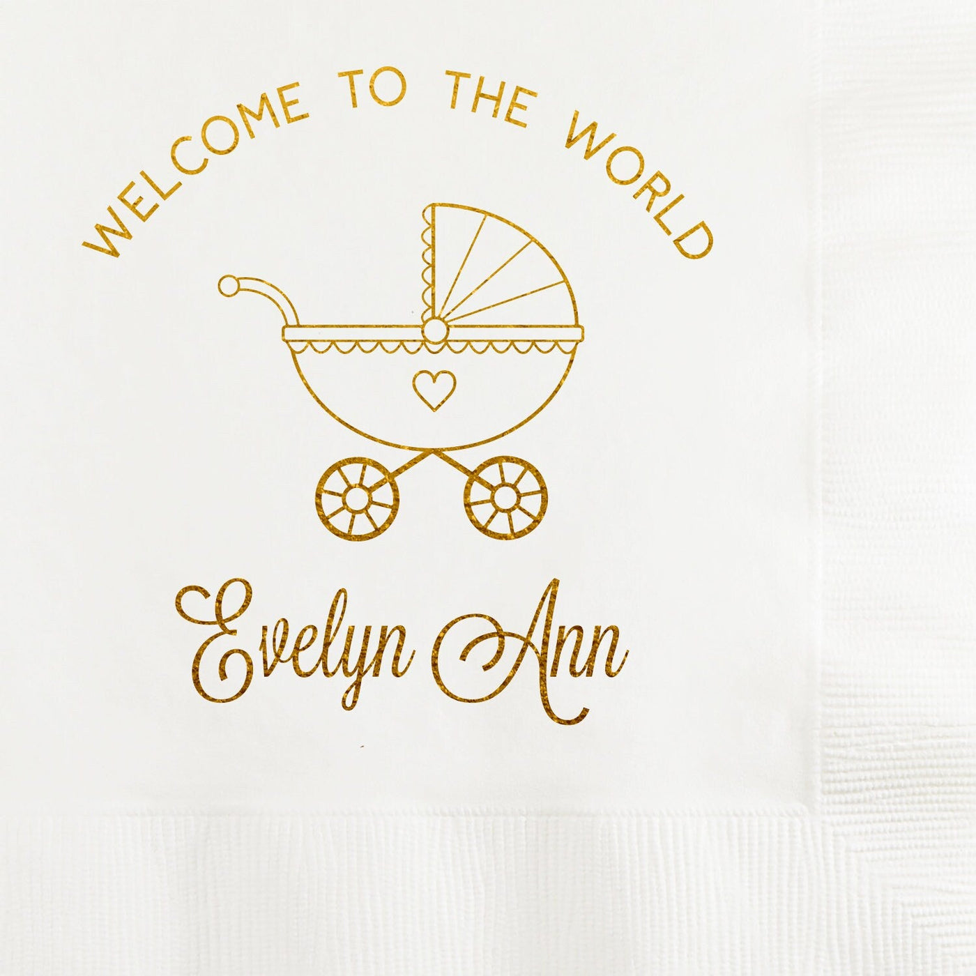 Welcome to the World Baby Shower Custom and Personalized Beverage Napkins - JJ's Party House