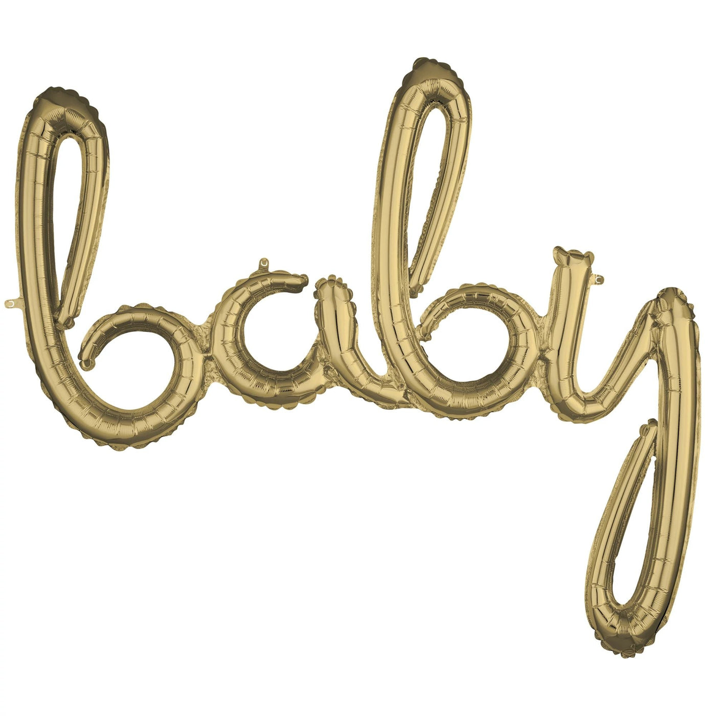 White Gold "Baby" Balloon Script Banner 39" - JJ's Party House