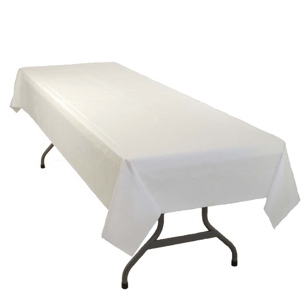 White Plastic Table Cover 54"X 108" - JJ's Party House