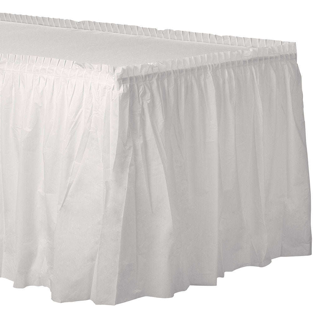 White Tableskirt 29" x 14' - JJ's Party House