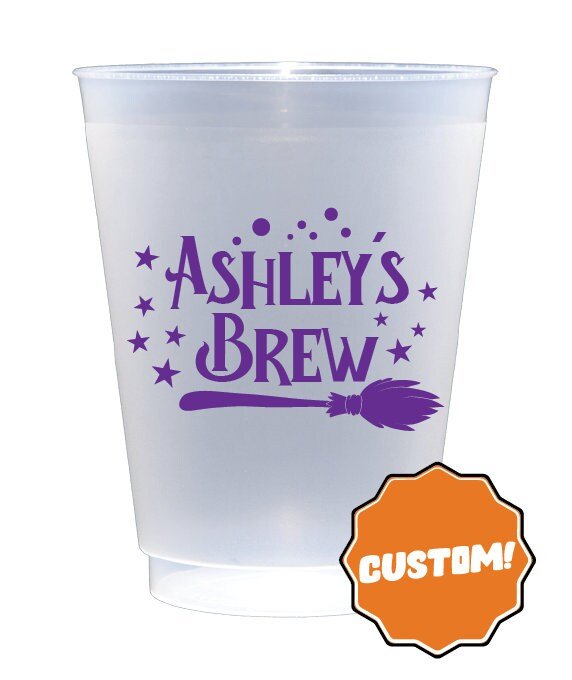 Witch's Brew Halloween Custom Printed and Personalized Frosted Flex Cups for Halloween Party - JJ's Party House