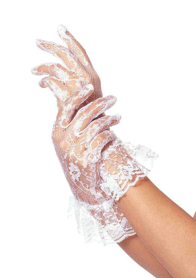 Wrist Lengh Ruffle Lace Gloves - JJ's Party House