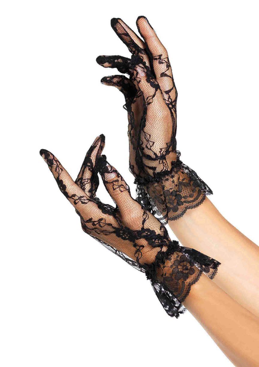 Wrist Lengh Ruffle Lace Gloves - JJ's Party House