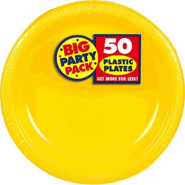 Yellow 10 1/4'' Plastic Plates - JJ's Party House