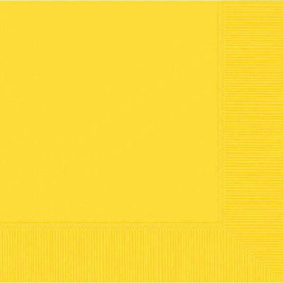 Yellow Beverage Napkins 3Ply - JJ's Party House