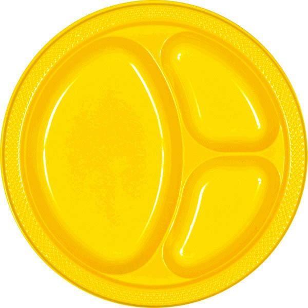 Yellow Divided Plates 10.25'' - JJ's Party House
