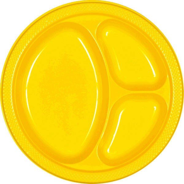 Yellow Divided Plates 10.25'' - JJ's Party House