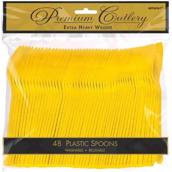 Yellow Spoons 48ct - JJ's Party House