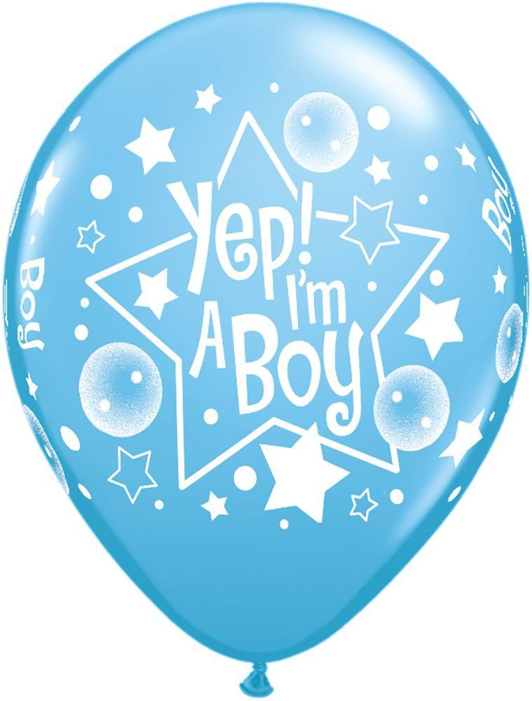 Yep I'm a Boy Latex Balloon - JJ's Party House