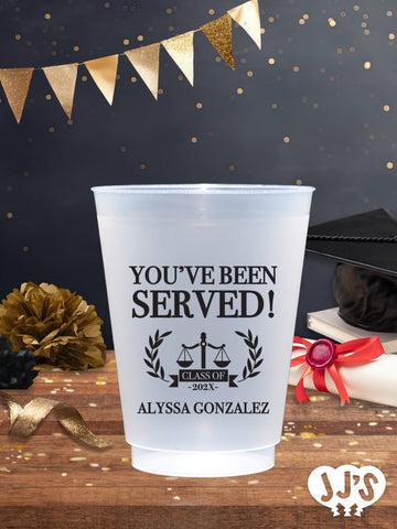 You've Been Served Law School Graduation Flex Cups - JJ's Party House